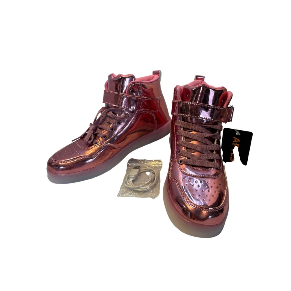 Aptesol Pink Metallic LED Light Up High Top Sneakers Womens‎ Size 10 EU 41 NWT